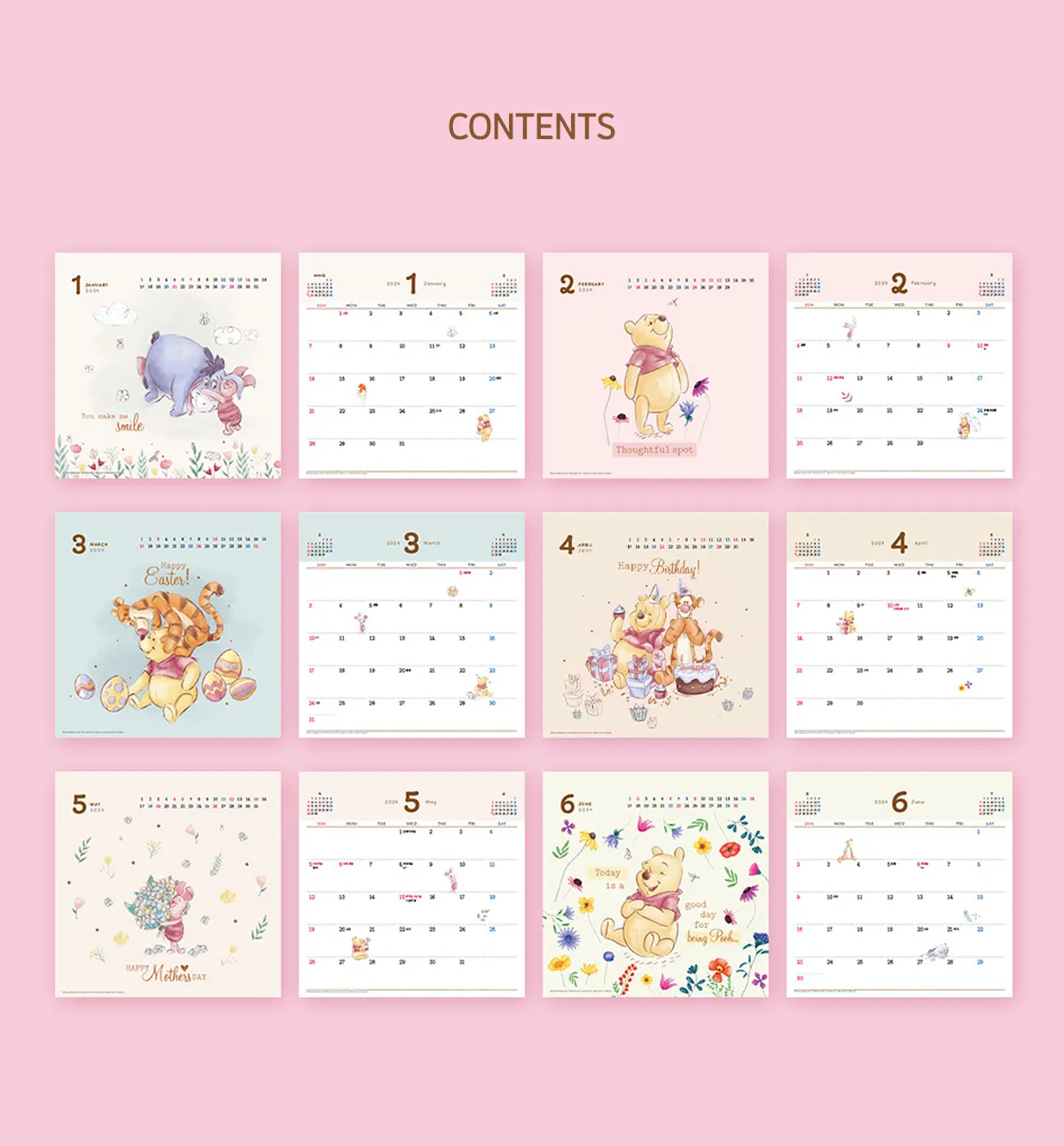 2024 Winnie The Pooh Desk Calendar