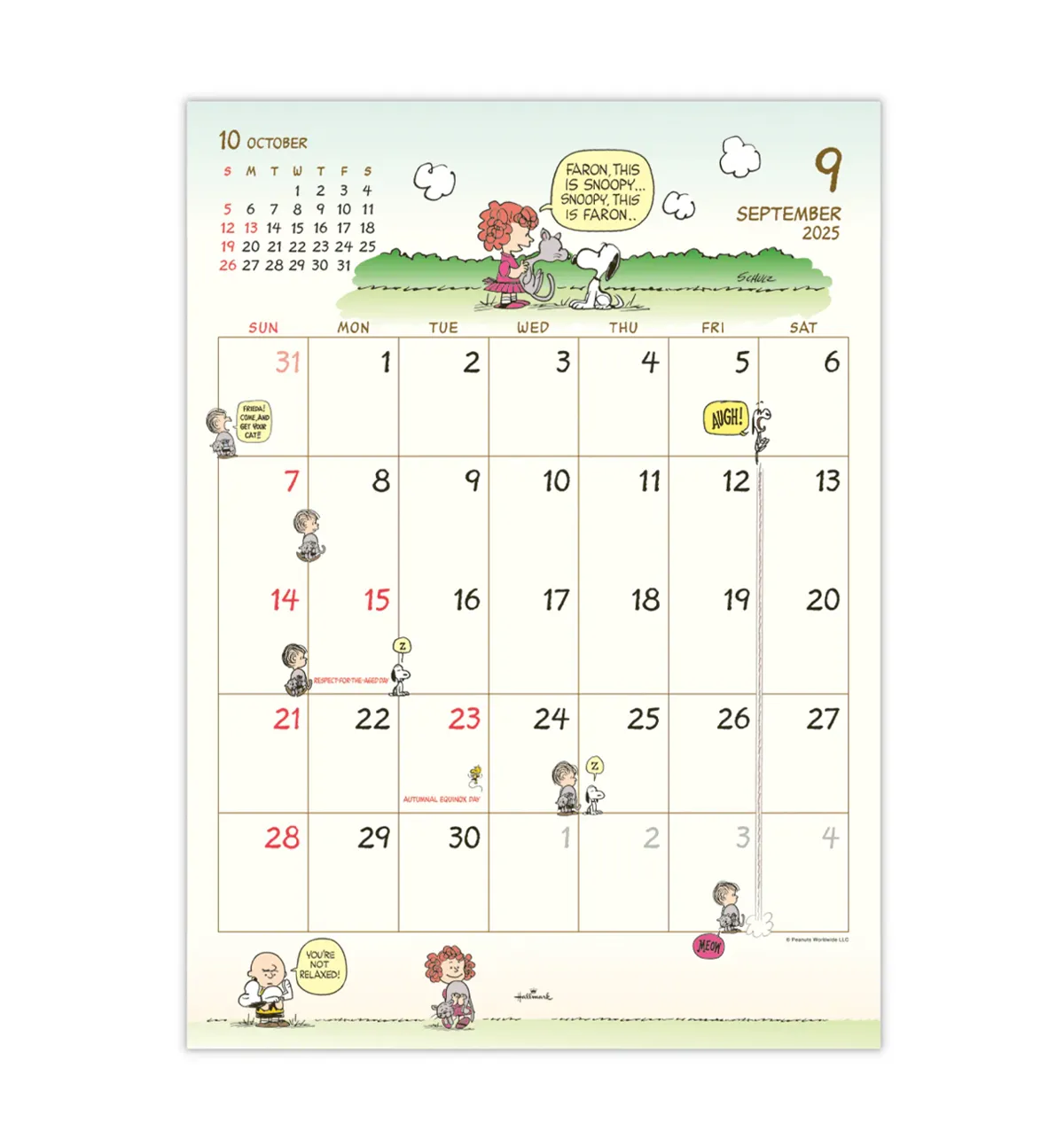 2025 Large Snoopy Peanuts Bifold Wall Calendar - Fun and Colorful Design