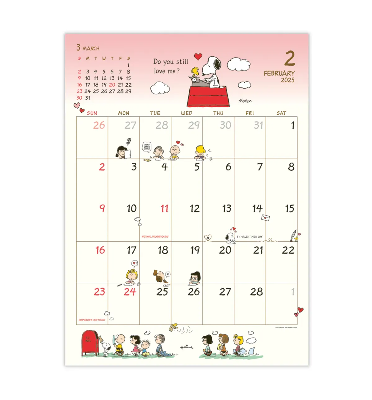 2025 Large Snoopy Peanuts Bifold Wall Calendar - Fun and Colorful Design