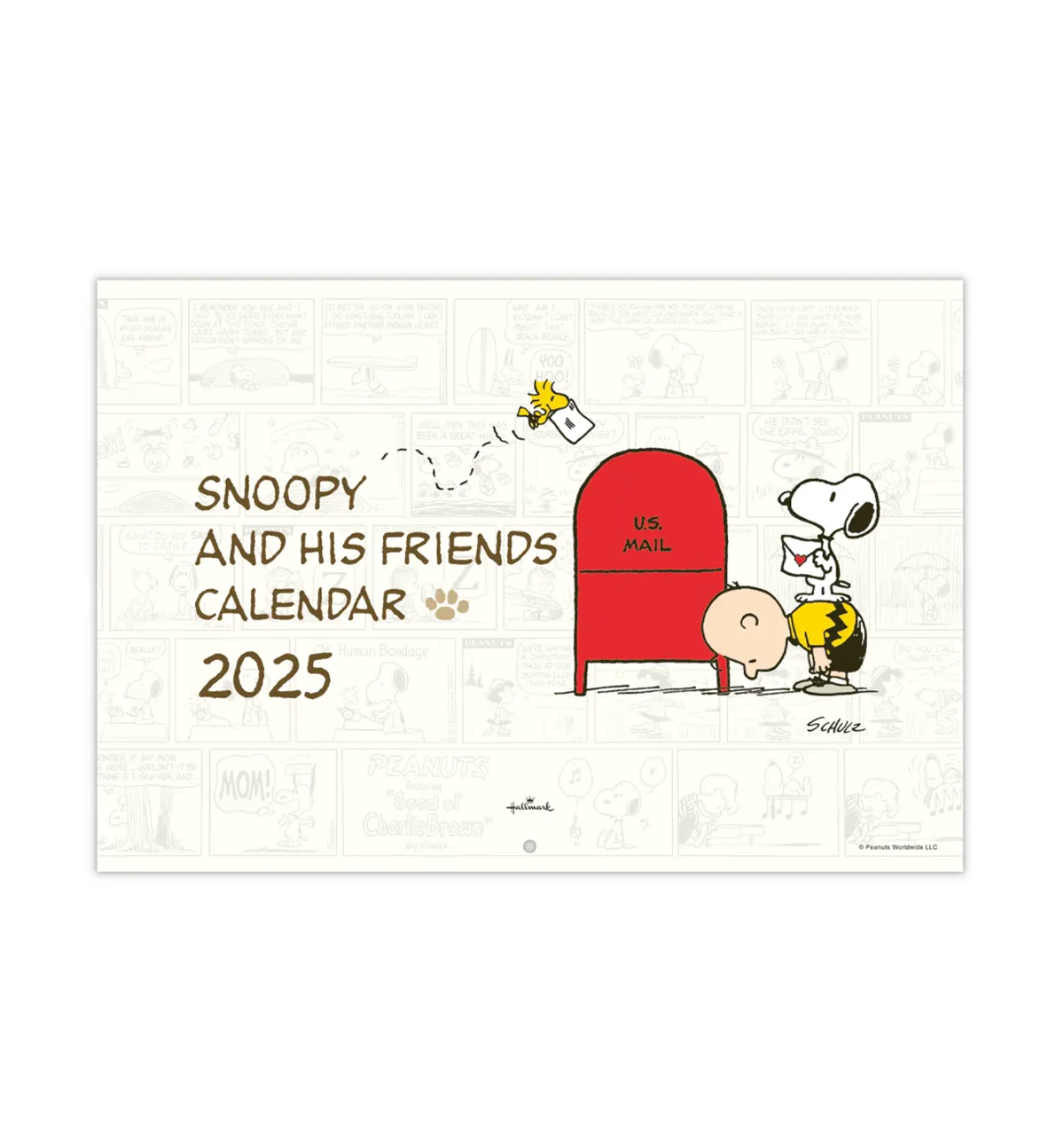 2025 Large Snoopy Peanuts Bifold Wall Calendar - Fun and Colorful Design