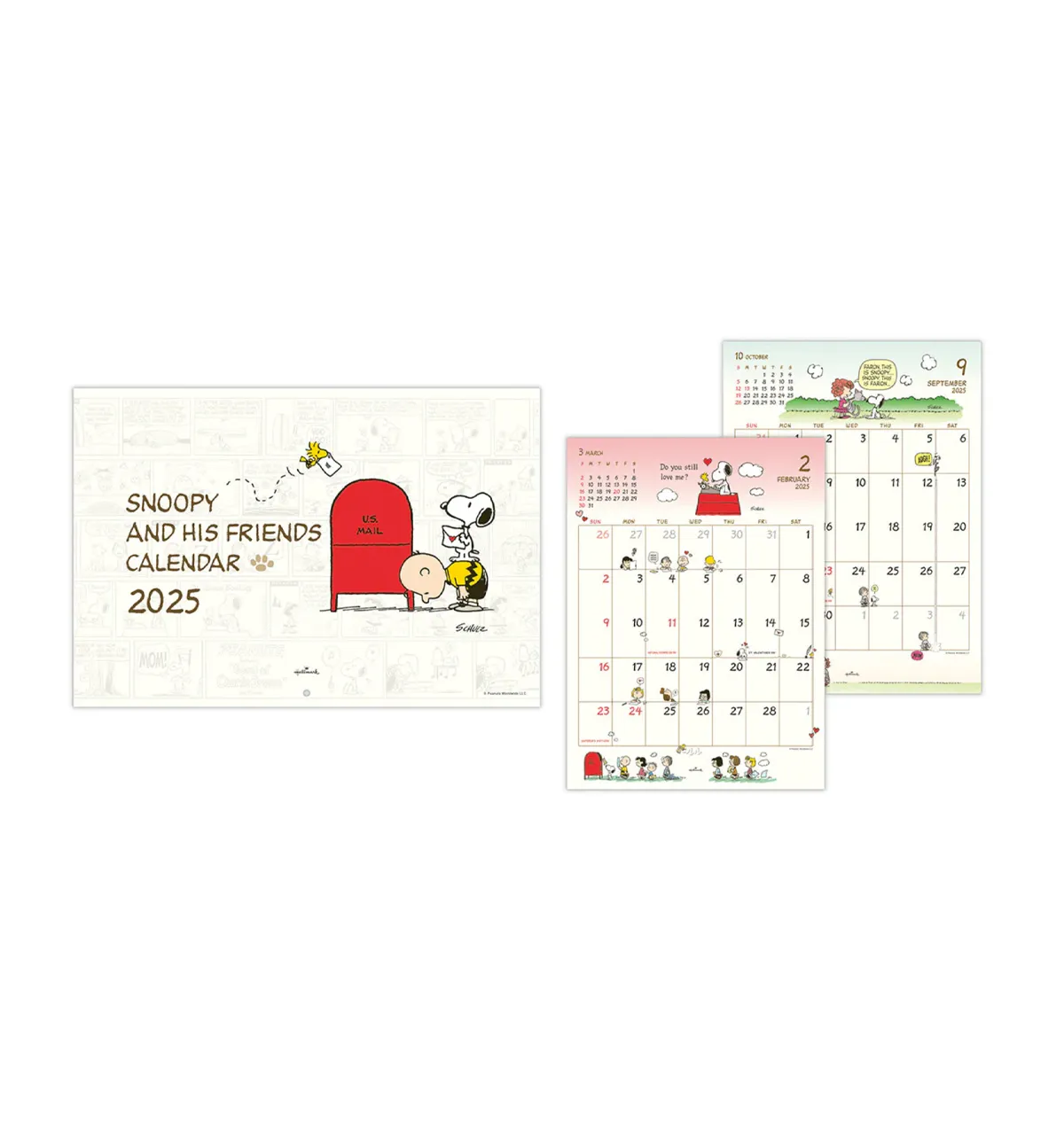 2025 Large Snoopy Peanuts Bifold Wall Calendar - Fun and Colorful Design