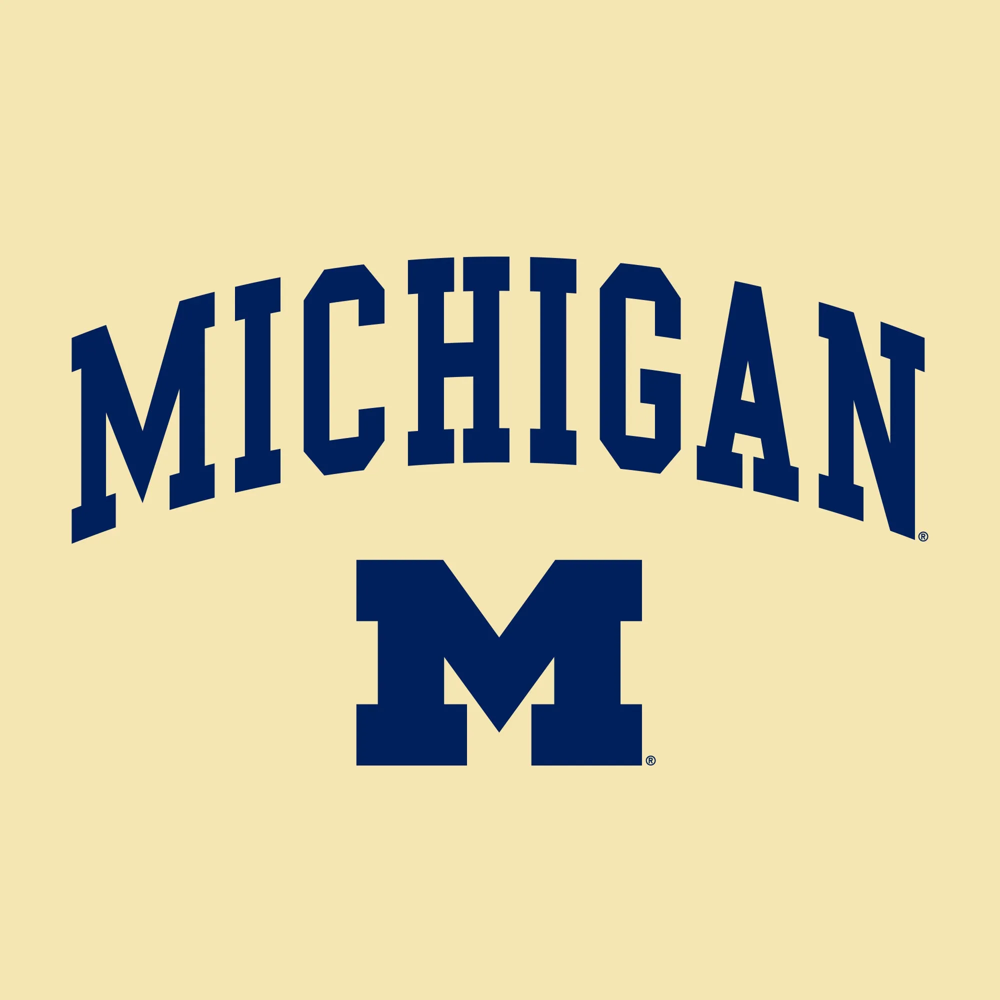 Arch Logo University of Michigan Next Level Premium Short Sleeve T Shirt - Banana Cream