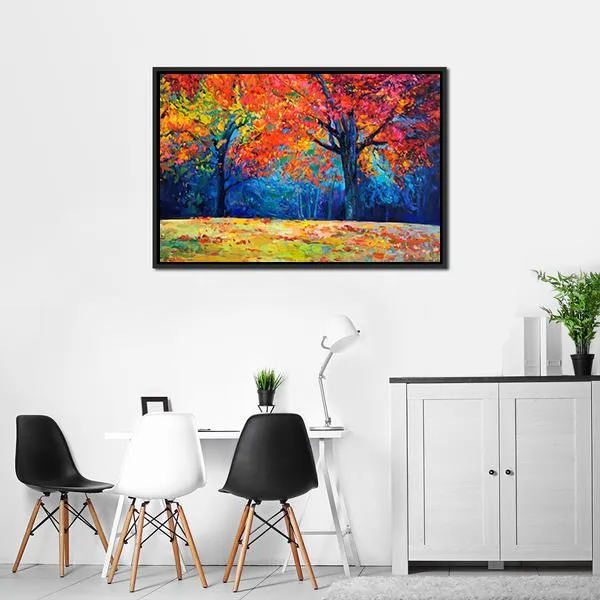 Beautiful Autumn Forest Trees Canvas Wall Art