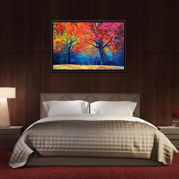 Beautiful Autumn Forest Trees Canvas Wall Art