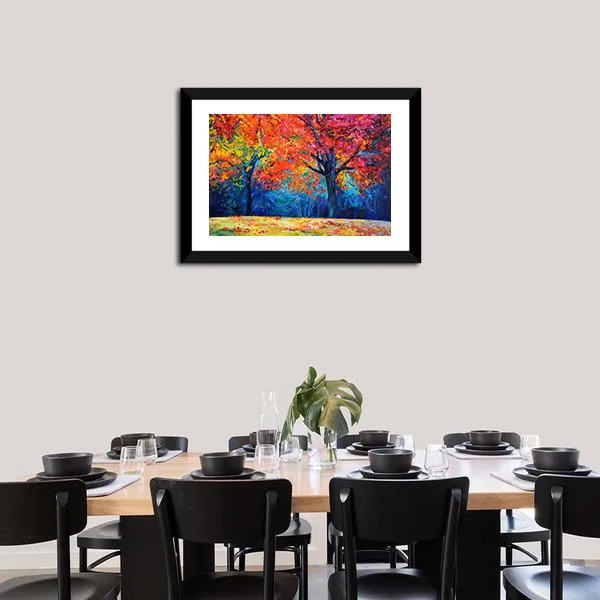 Beautiful Autumn Forest Trees Canvas Wall Art