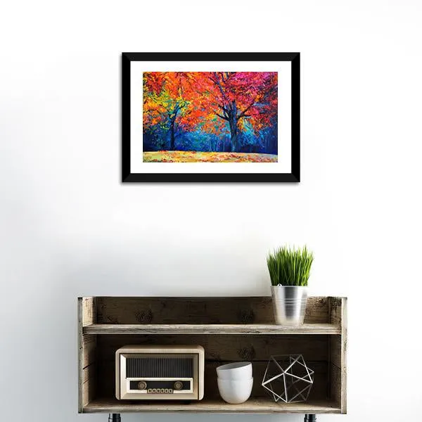 Beautiful Autumn Forest Trees Canvas Wall Art