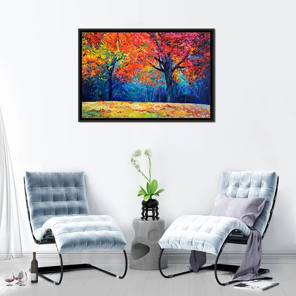 Beautiful Autumn Forest Trees Canvas Wall Art