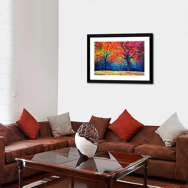 Beautiful Autumn Forest Trees Canvas Wall Art