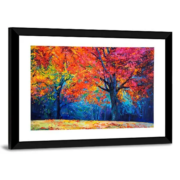 Beautiful Autumn Forest Trees Canvas Wall Art