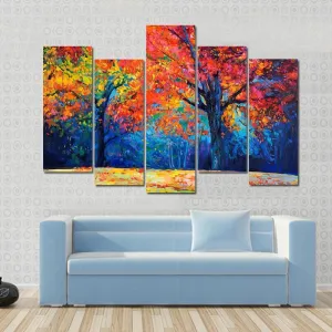 Beautiful Autumn Forest Trees Canvas Wall Art