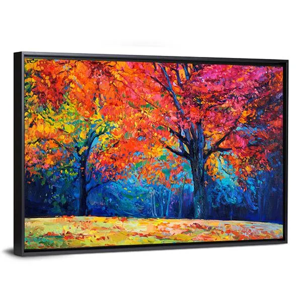 Beautiful Autumn Forest Trees Canvas Wall Art