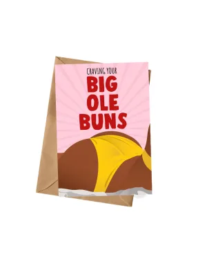 Big Ole Buns A5 Greeting Card