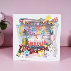 Birthday Card 3D Three-dimensional Cake Box