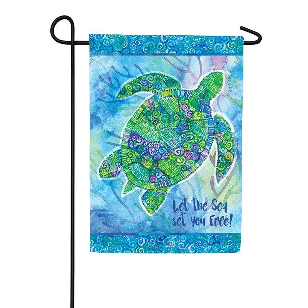 Boho Turtle Garden Flag - 12"x18"