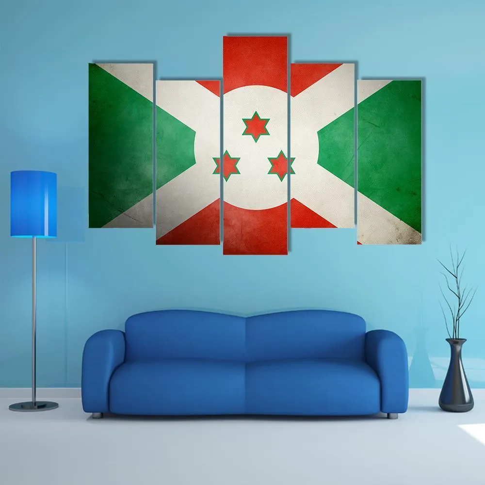 Burundi Faso Flag Canvas Wall Art