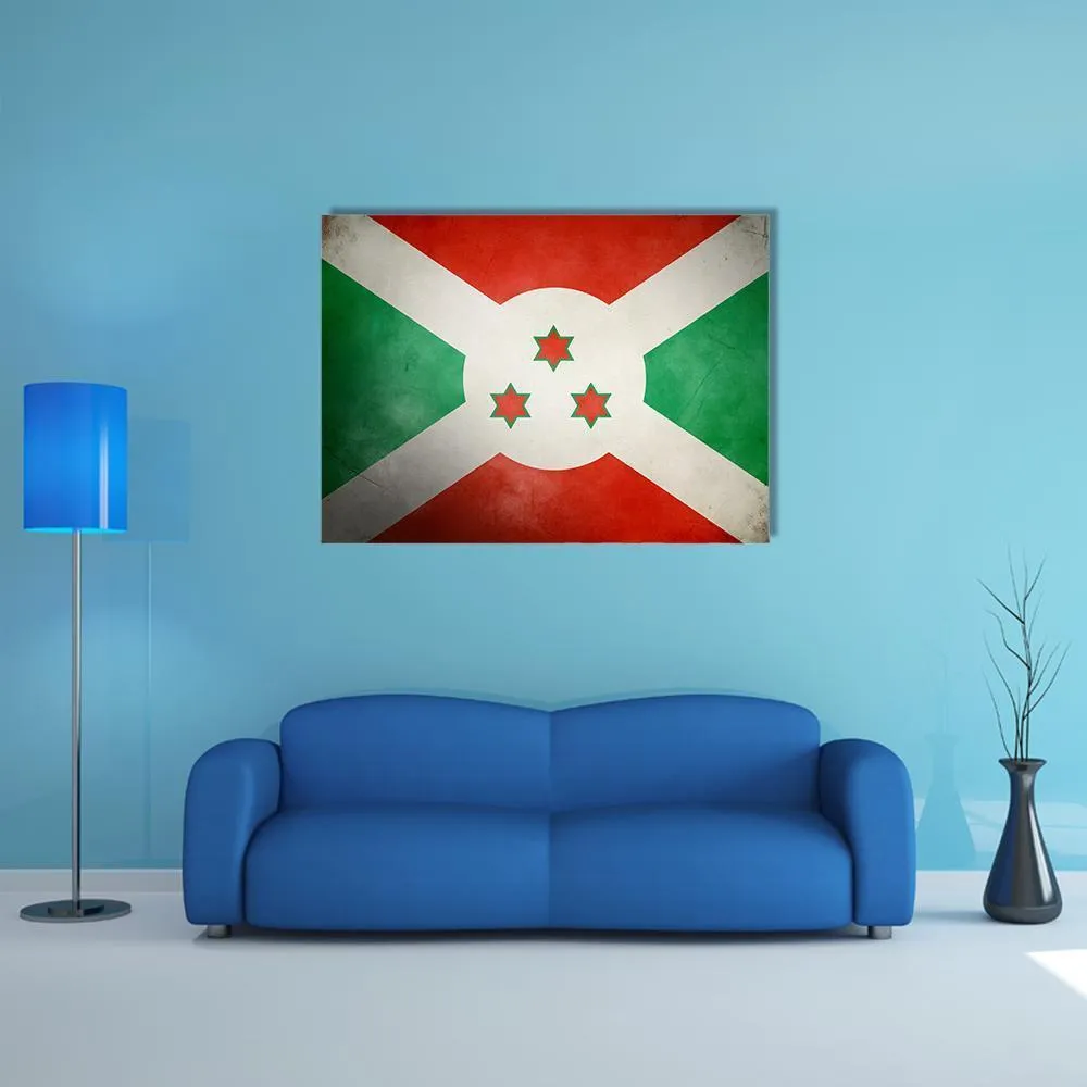 Burundi Faso Flag Canvas Wall Art