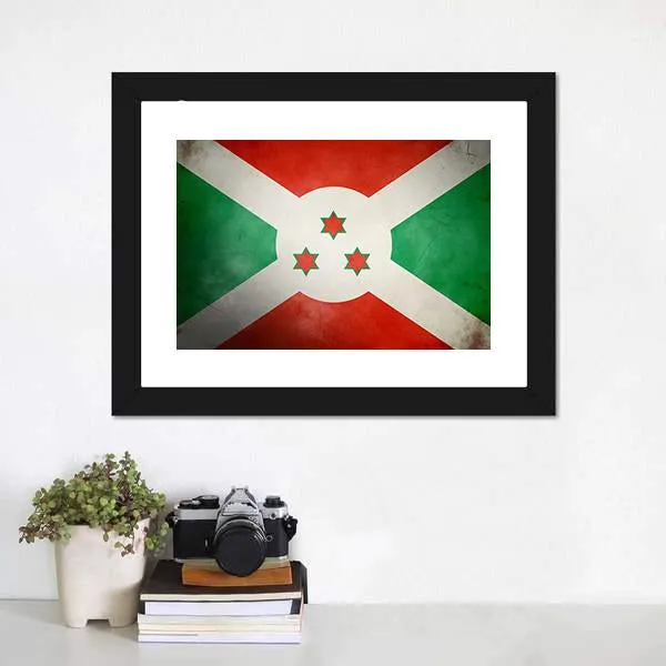 Burundi Faso Flag Canvas Wall Art