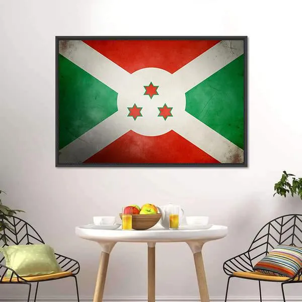 Burundi Faso Flag Canvas Wall Art