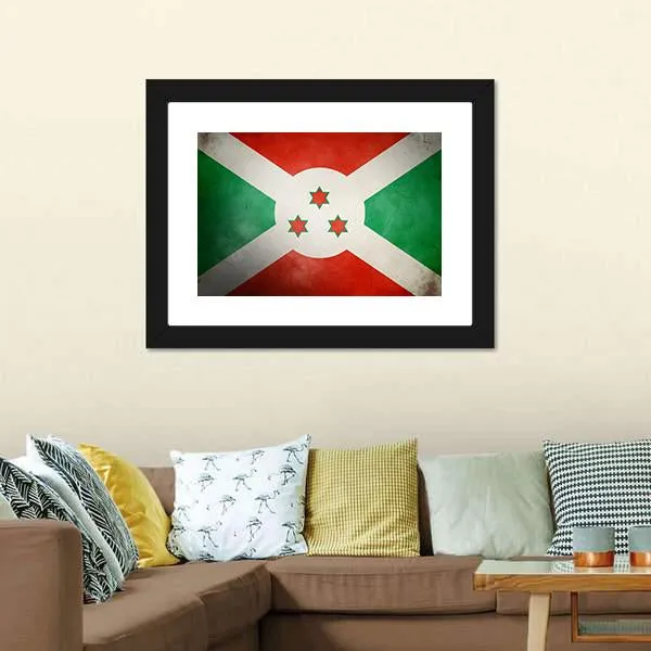 Burundi Faso Flag Canvas Wall Art