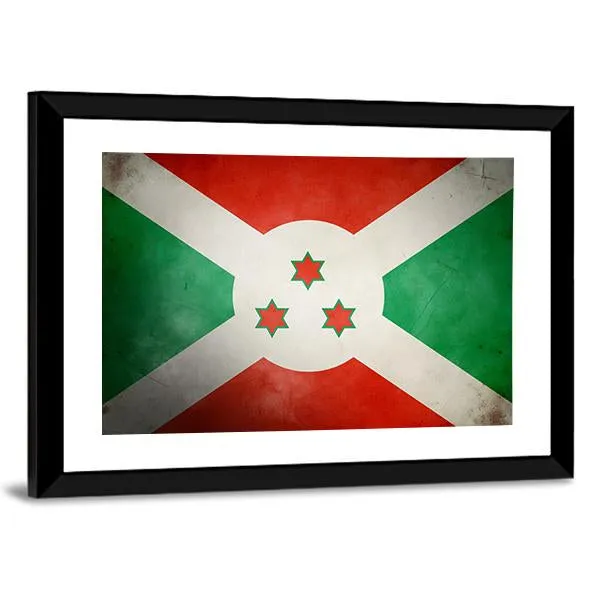 Burundi Faso Flag Canvas Wall Art