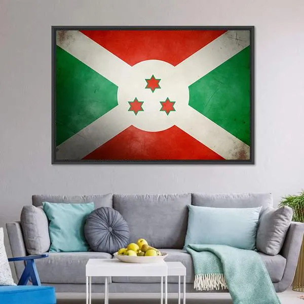 Burundi Faso Flag Canvas Wall Art