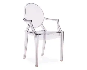 Chair, Ghost Clear With Arms