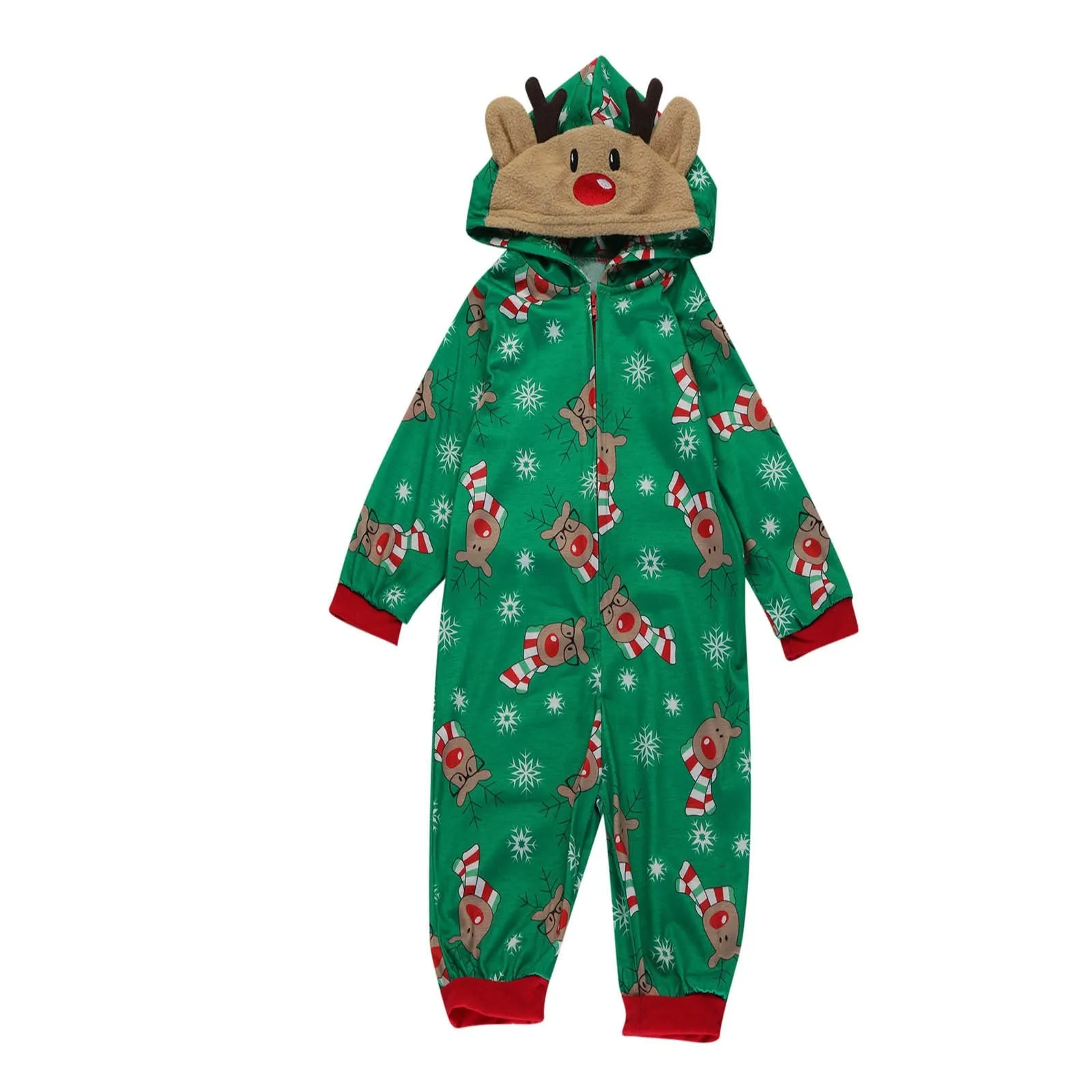 Christmas Matching Family Pyjamas Pajamas Matching  Set Hooded Print Xmas Adult Kids  Nightwear Jumpsuit  Clothes