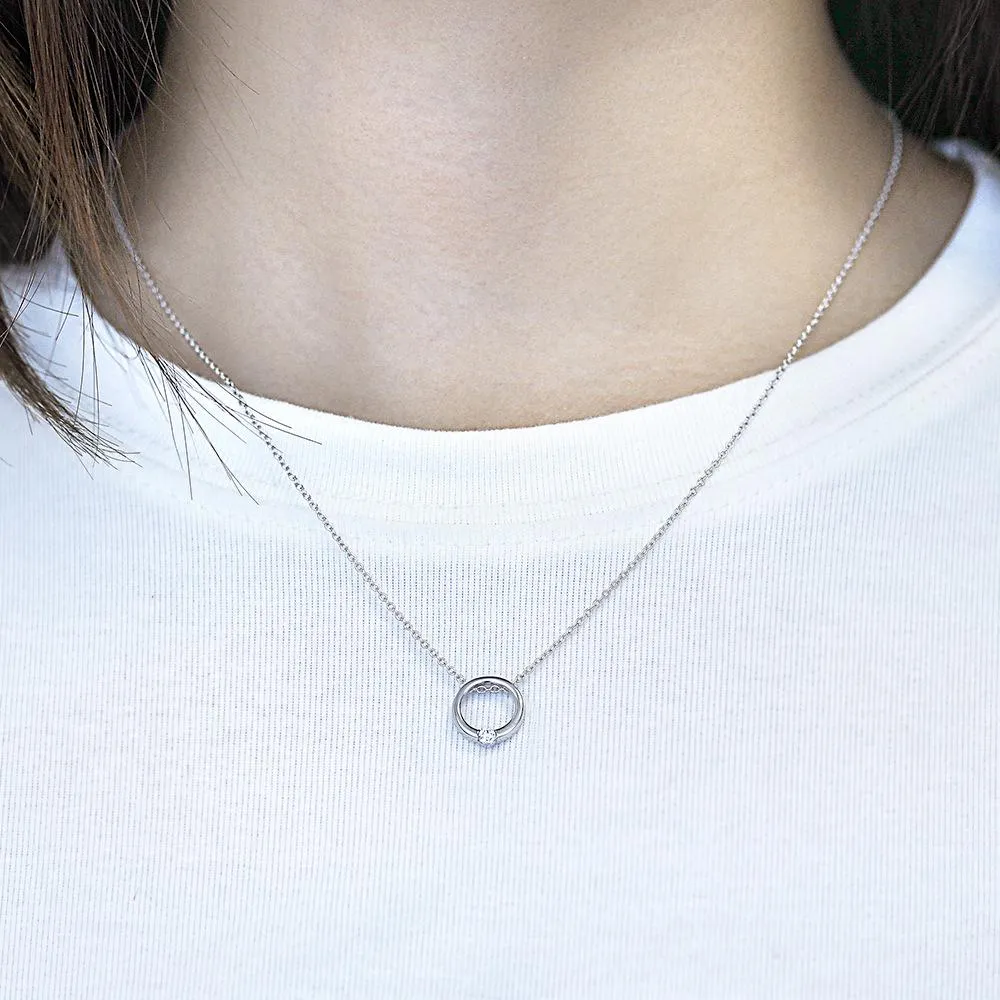 Circle Sterling Silver Pendant Necklace