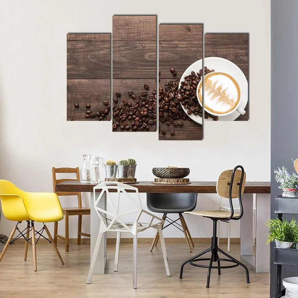 Coffee & Coffee Beans Canvas Wall Art