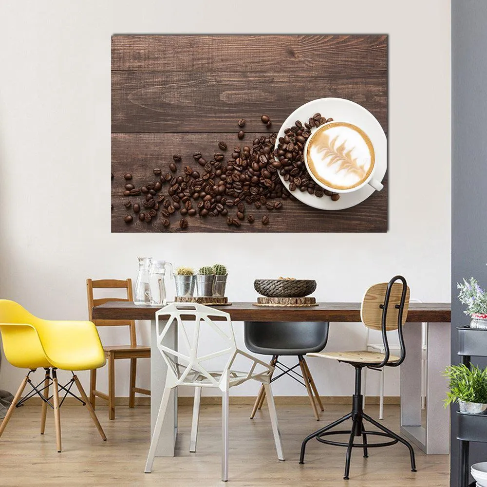 Coffee & Coffee Beans Canvas Wall Art