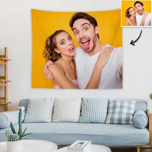 Custom Couple Photo Tapestry Short Plush Wall Decor Hanging Painting