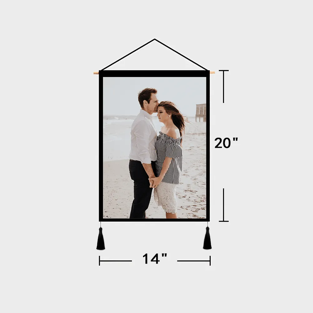 Custom Couple Photo Tapestry - Wall Decor Hanging Fabric Painting Hanger Frame Poster