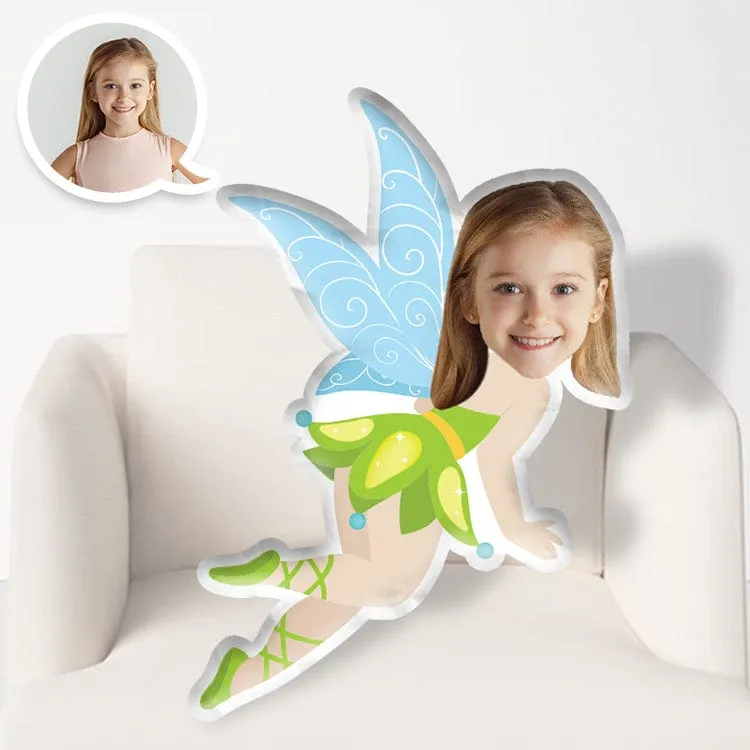 Custom Little Tinker Fairy Photo Face 3D Pillow  | My Face Pillow for Kids