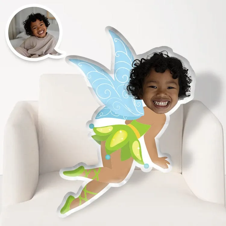 Custom Little Tinker Fairy Photo Face 3D Pillow  | My Face Pillow for Kids