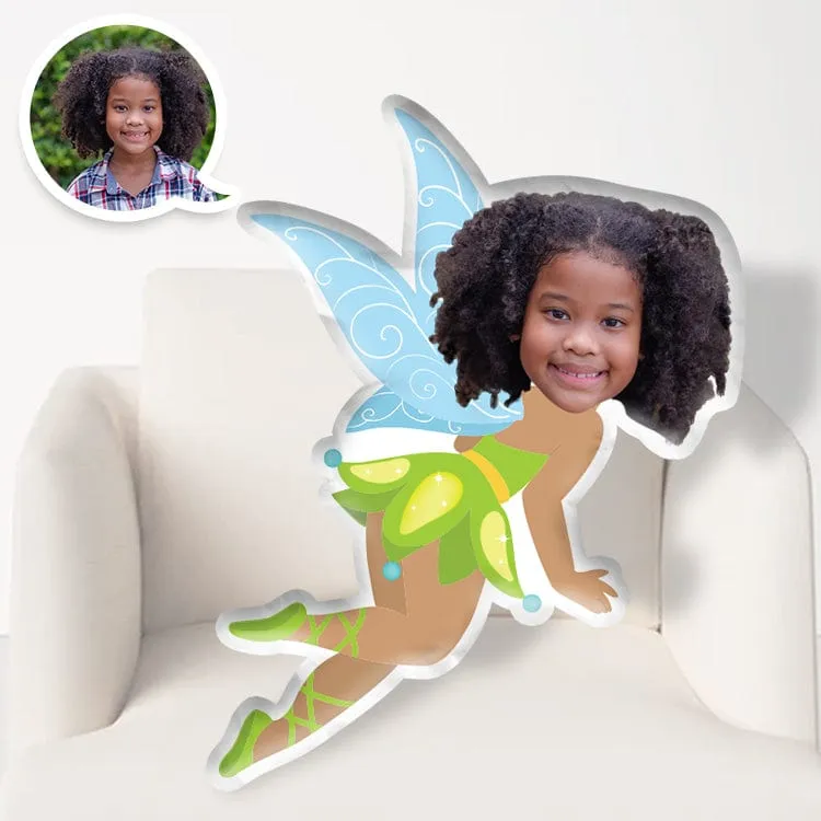 Custom Little Tinker Fairy Photo Face 3D Pillow  | My Face Pillow for Kids