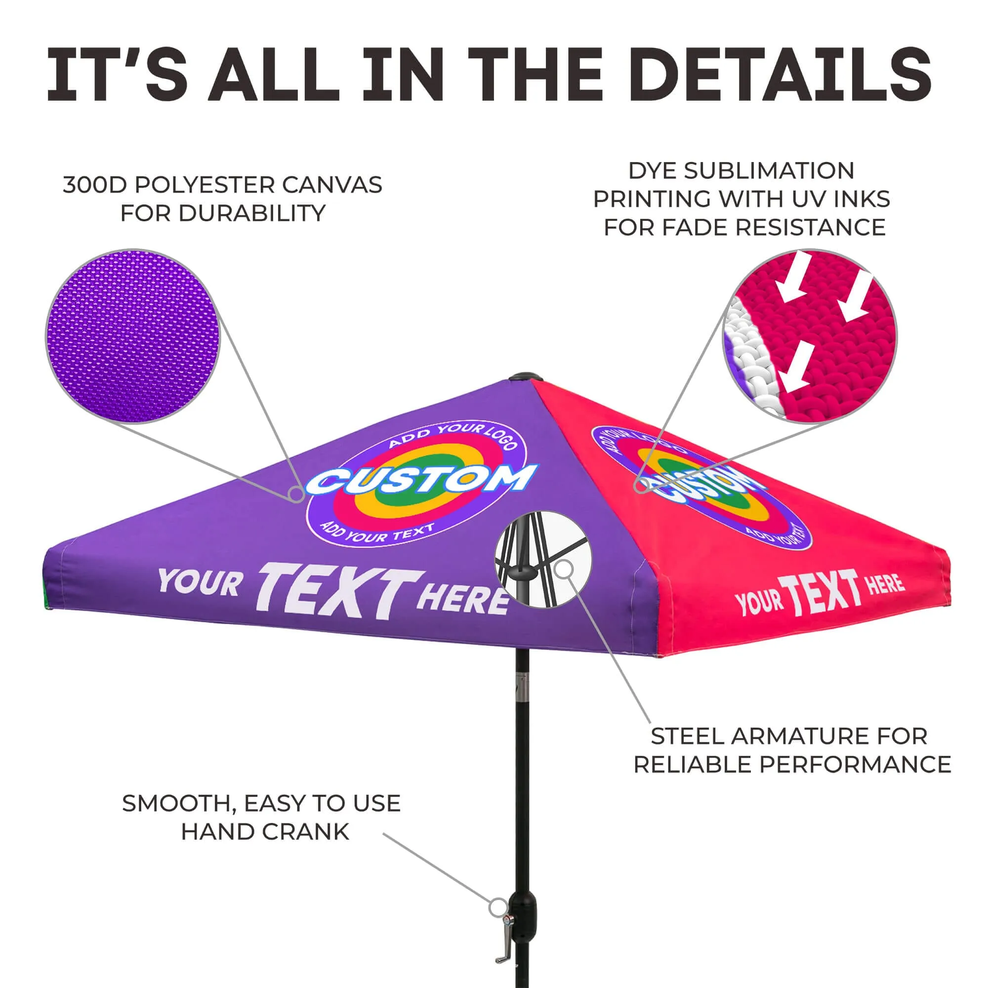 Custom Market Umbrella Large (6-Panel)