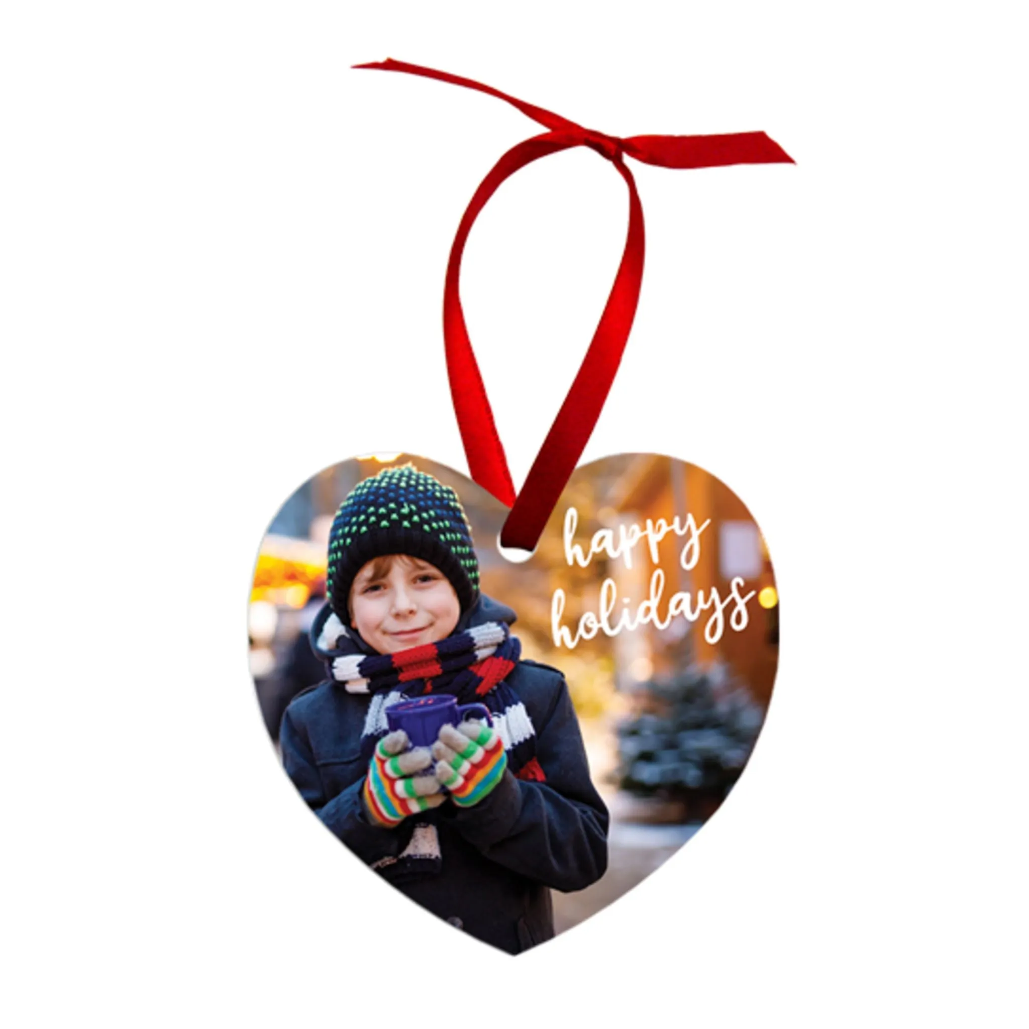 Custom Photo Heart Shaped Ornament - Double Sided