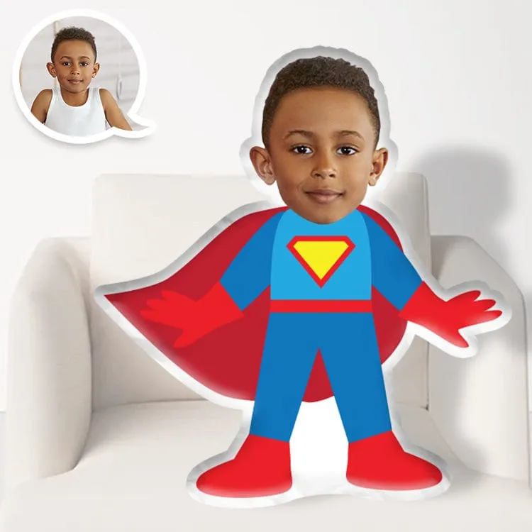 Custom Super Kid Photo Face 3D Pillow  | My Face Pillow for Boys