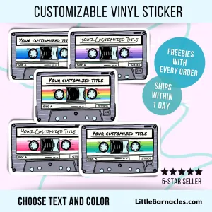 Customizable Mixtape Sticker Personalized Cassette Tape Sticker