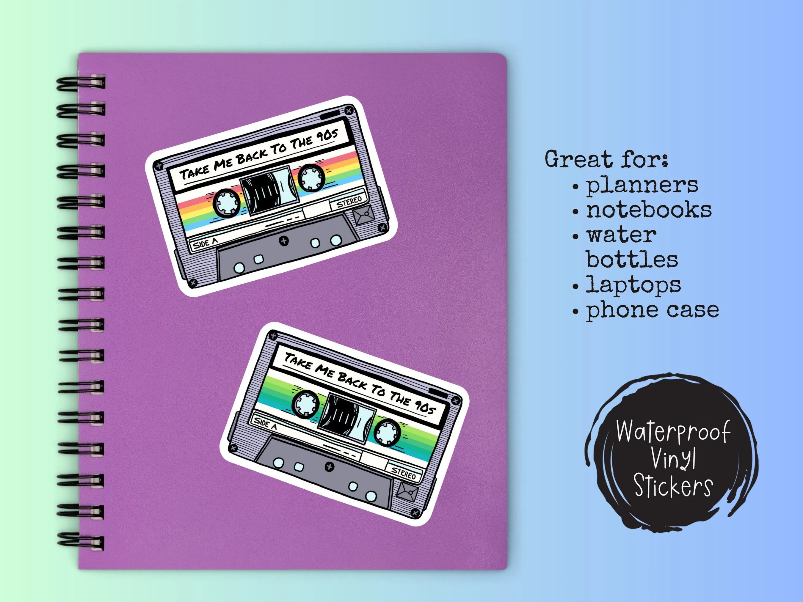 Customizable Mixtape Sticker Personalized Cassette Tape Sticker