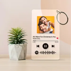 Customizable Photo Printed Acrylic Song Plaque Music Spotify Keychain