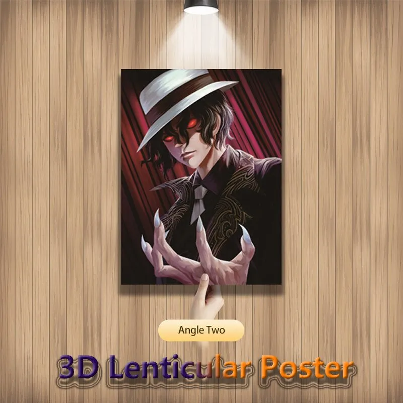 Demon Slayer Tanjirou Kibutsuji Muzan Nezuko Illusion Flip Image, Hologram Motion Lenticular Anime Poster (40x30 Cms)