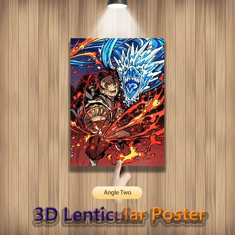 Demon Slayer|Tanjiro Nezuko Zenitsu|3D Anime Poster |40x30 Cms|