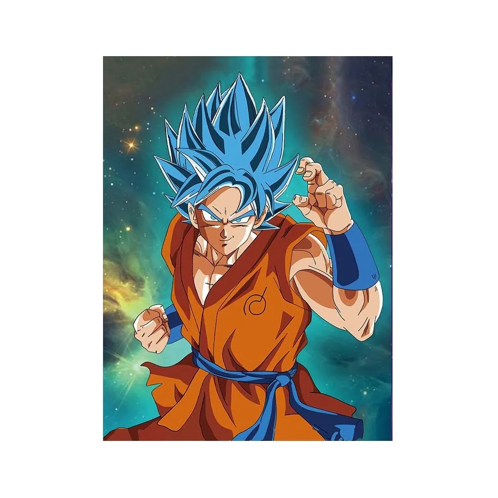 Dragon Ball Goku Ultra Instinct And Super Saiyan Blue Illusion Flip Image, Hologram Motion Lenticular Anime Poster (40x30 Cms)