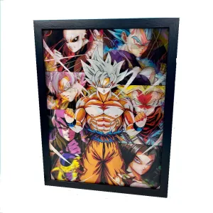 Dragon Ball Super Saiyan Super Saiyan 4 Ultra Instinct Illusion Flip Image, Hologram Motion Lenticular Anime Poster (40x30 Cms)