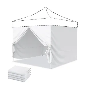 EAGLE PEAK 4-Piece Sunwall/Sidewalls for 10x10 ft Heavy-duty Custom Canopy Only,  Includes 3 Sidewalls and 1 Entry Wall, Pack of 4, White