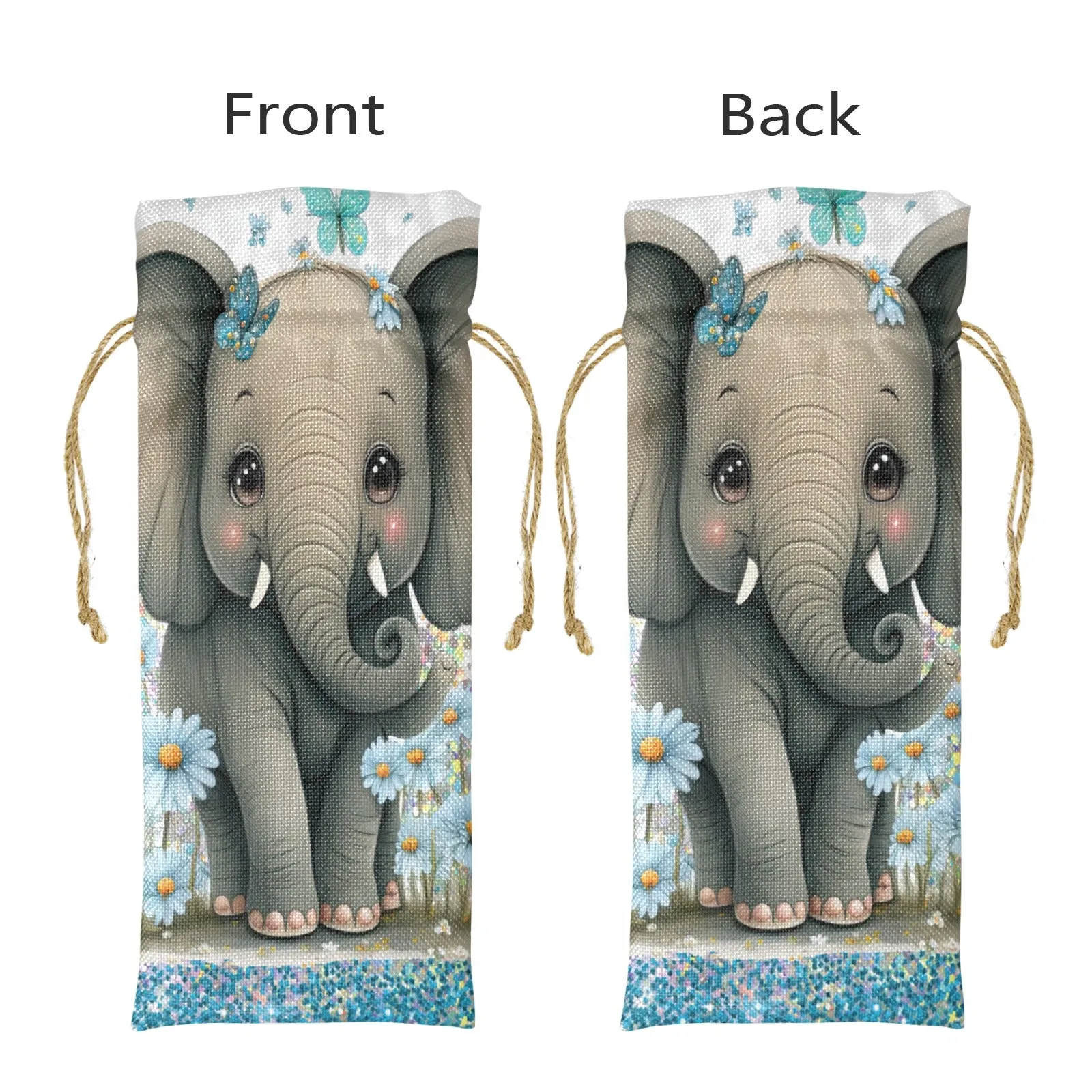 Elephant awd224 Linen Wine Bottle Bag