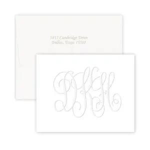 Embossed Enlarged Monogram Stationery