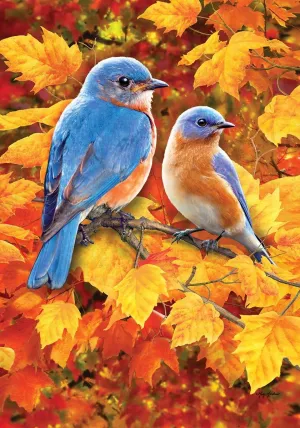 Fall Bluebirds Garden Flag