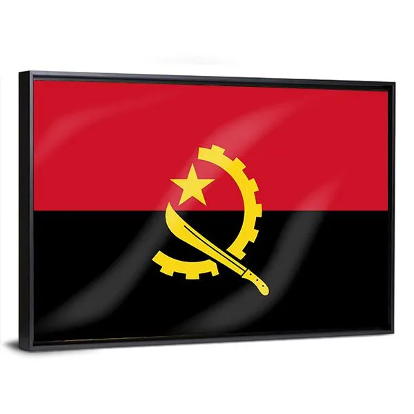 Flag Of Angola Canvas Wall Art